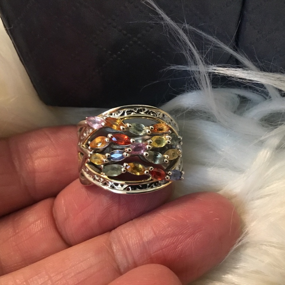 NWOT Gems en Vogue Multi-sapphire Gemstone Band Ring
